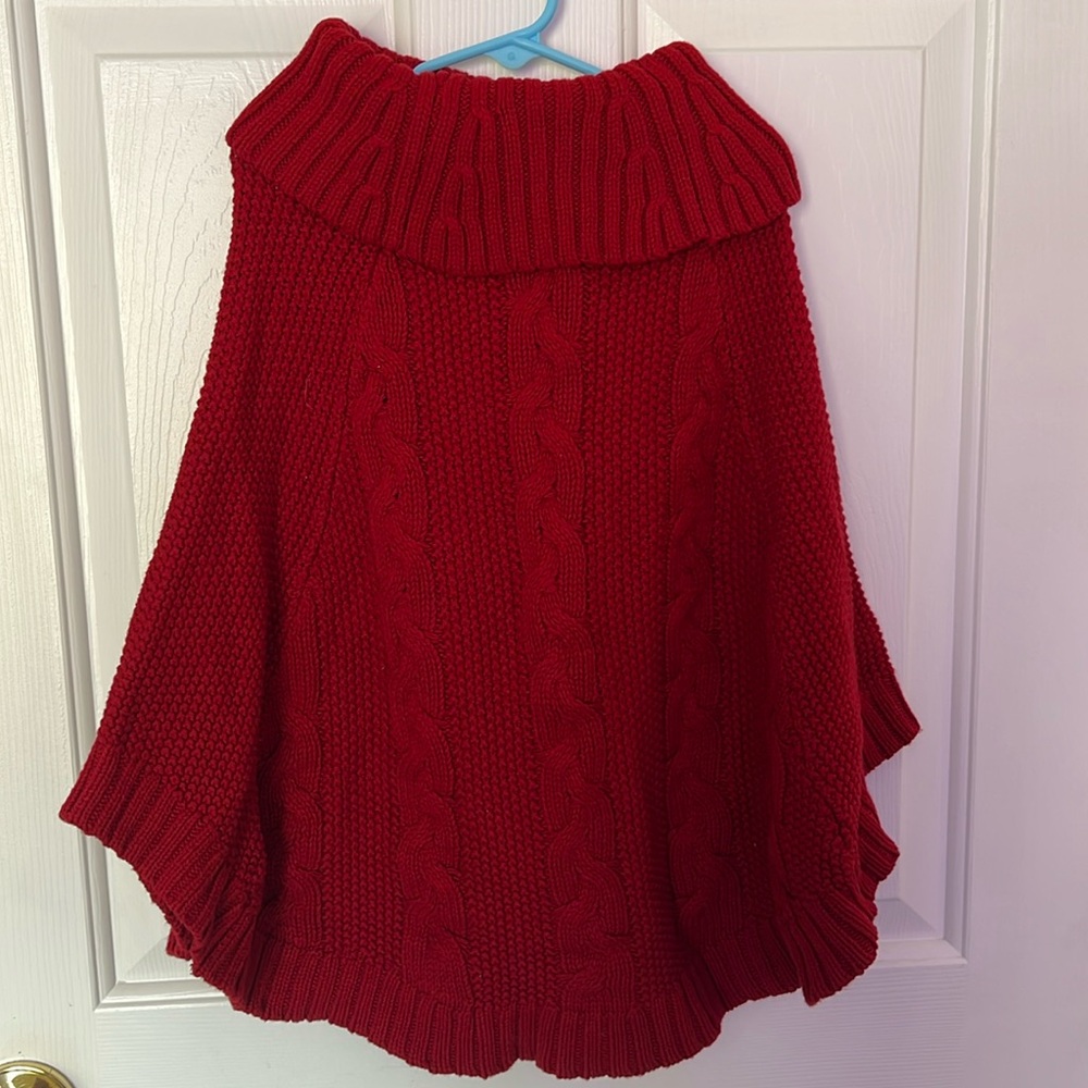 Carters Kid Girls Knit Shawl Red with buttons